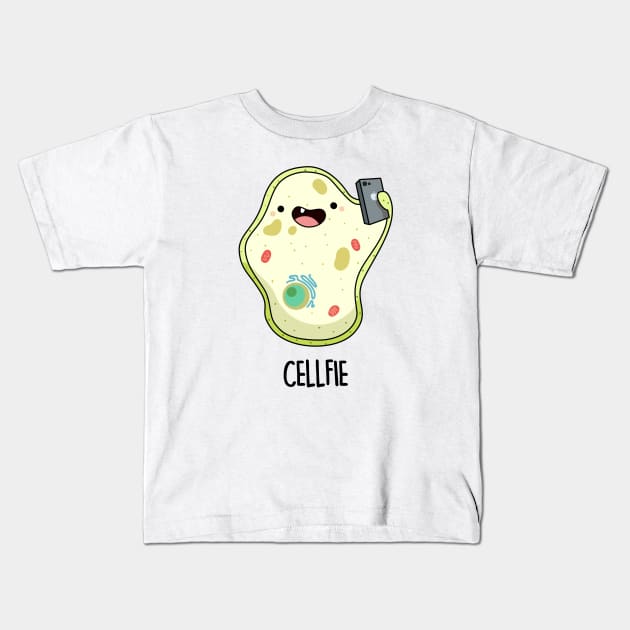 Cellfie Funny Biology Pun Kids T-Shirt by punnybone